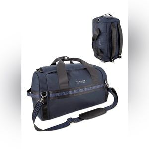 NWT Versace Parfums Duffel Navy Backpack faux leather